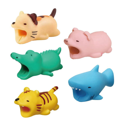5 Pcs Animal Collection Silicon Cable Protector Pack-Random Design Selected