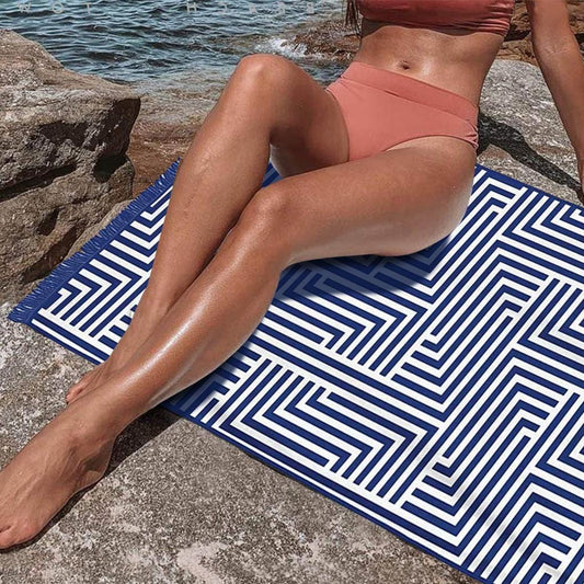 Lazy Dayz towel Rectangular Quick Dry Beach Towel with Tassel