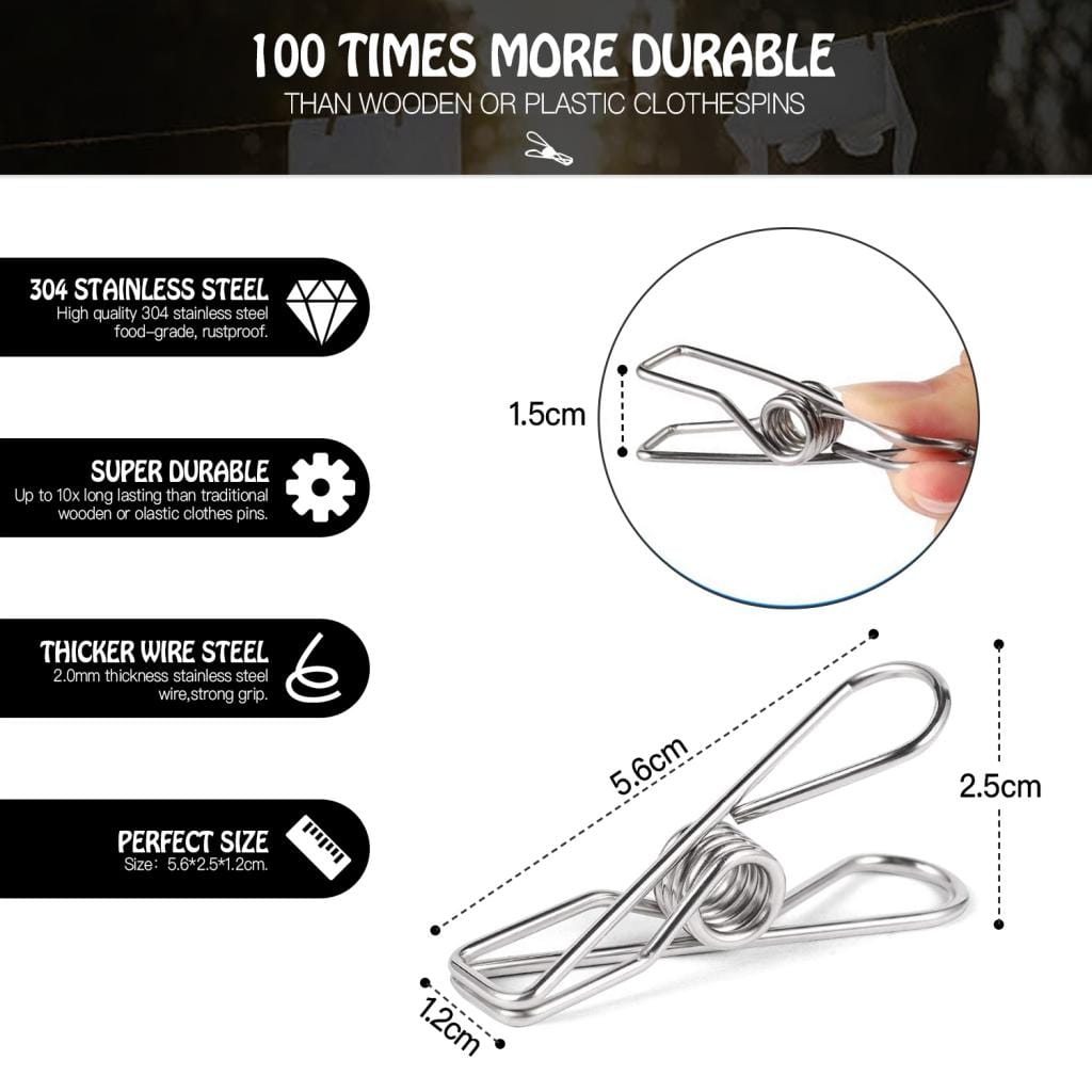 100 Pcs Stainless Steel Pegs