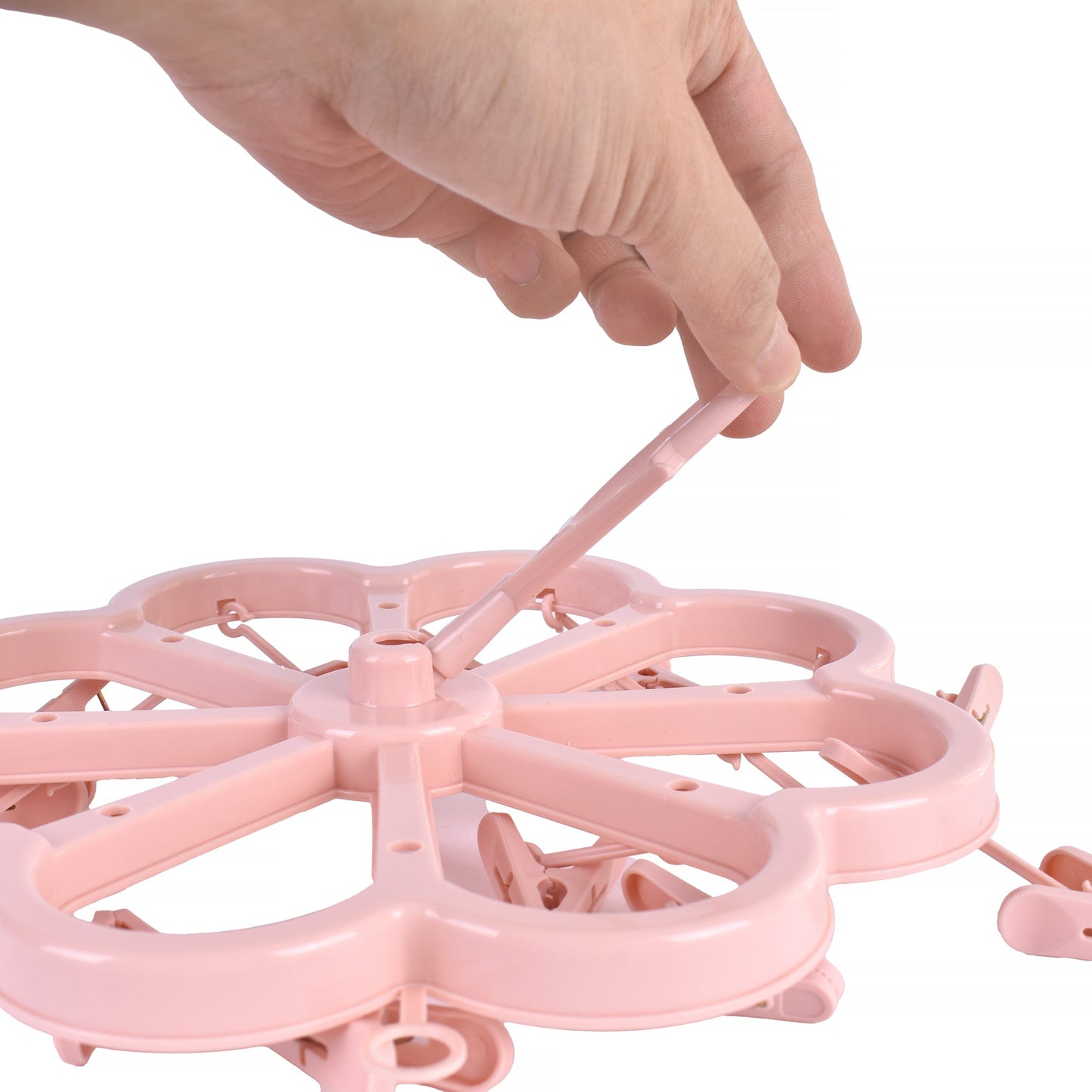 Livingtoday Collapsible 16 Pegs Airer Pink