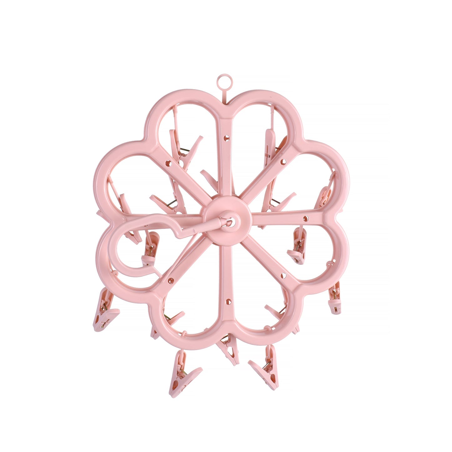 Livingtoday Collapsible 16 Pegs Airer Pink