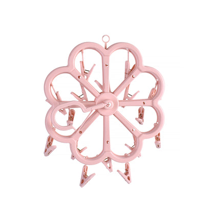 Livingtoday Collapsible 16 Pegs Airer Pink