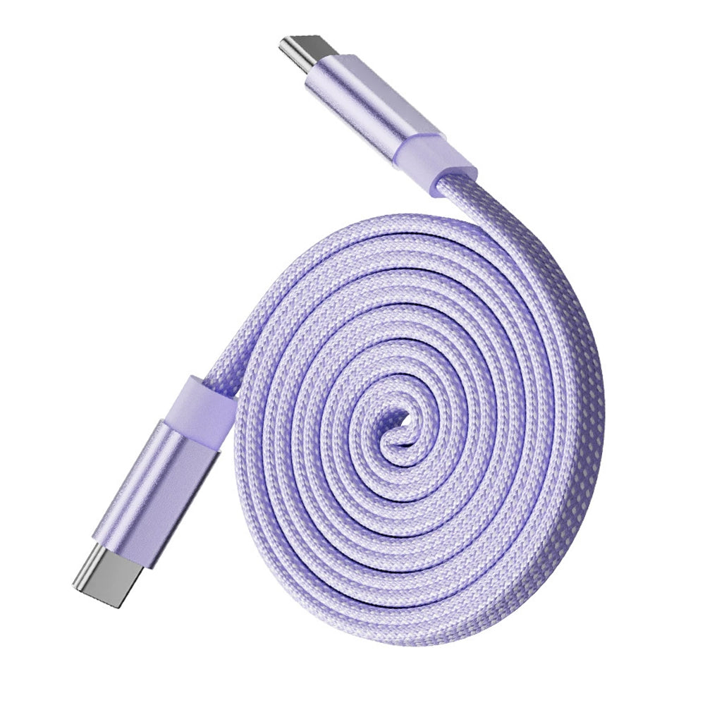 Mershine 240W Magnetic Coiled USB-C to C Charging Cable, Braided Retractable 1M Cord, 480Mbps Data Sync, Tangle-Free, Supports CarPlay & Android Auto, Durable Compatibility for iPhone 15/16/17/18, iPad, Android & Laptops with E-Marker Chip