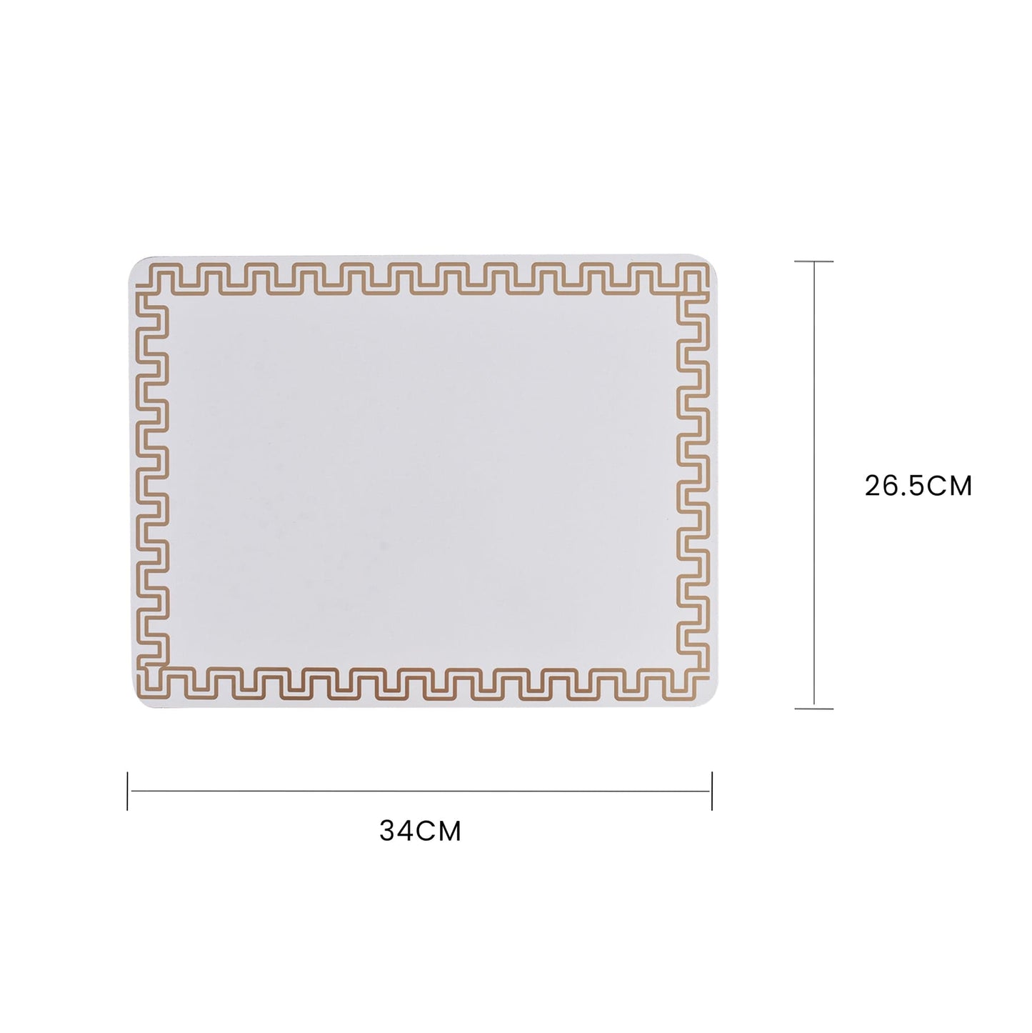 8 Pcs Clevinger  MDF Placemats and Coasters Gold Border