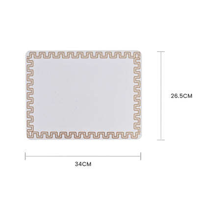 8 Pcs Clevinger  MDF Placemats and Coasters Gold Border