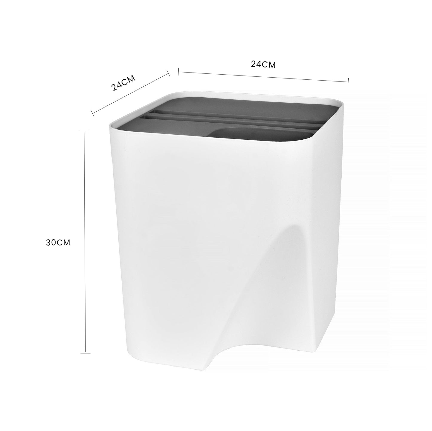 2 Pcs 12L+18L Stackable Plastic Kitchen Trash Bin Household Classification Storage Box