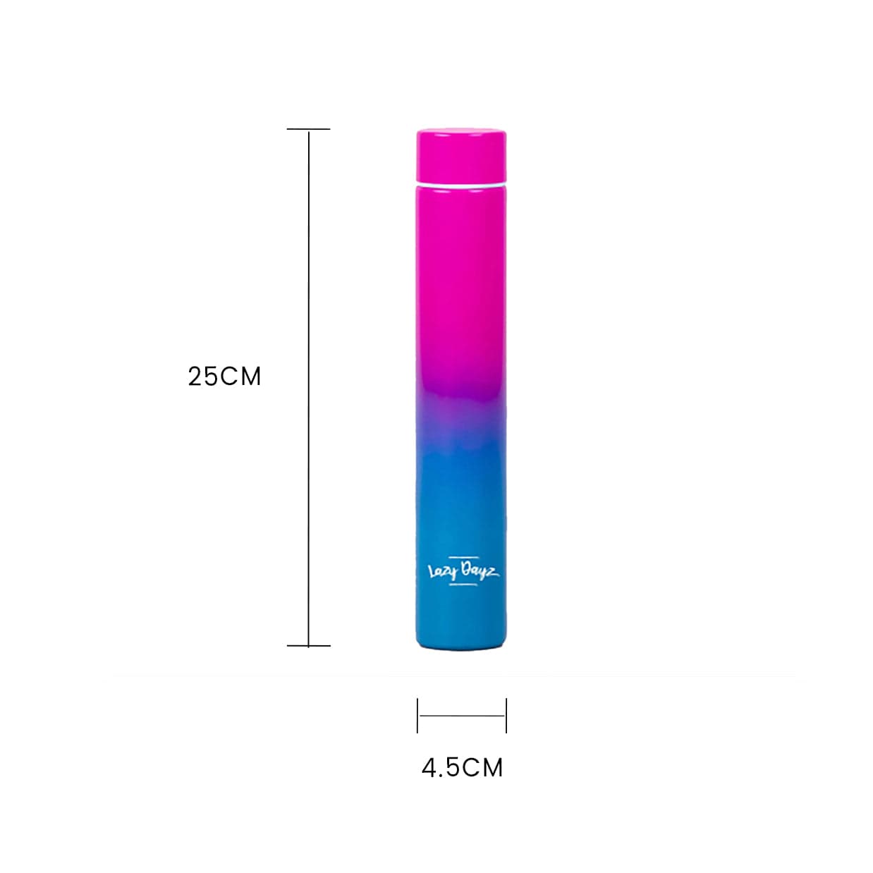Lazy Dayz 300ml Slimline Insulated Drink Bottle - Pink Blue Ombre