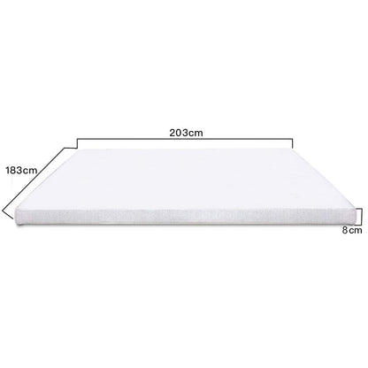 8cm Memory Foam Mattress Topper with Bamboo Cover - King