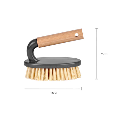 Bamboo Handle Iron Household Scrubber Brush