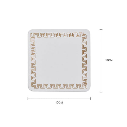 8 Pcs Clevinger  MDF Placemats and Coasters Gold Border