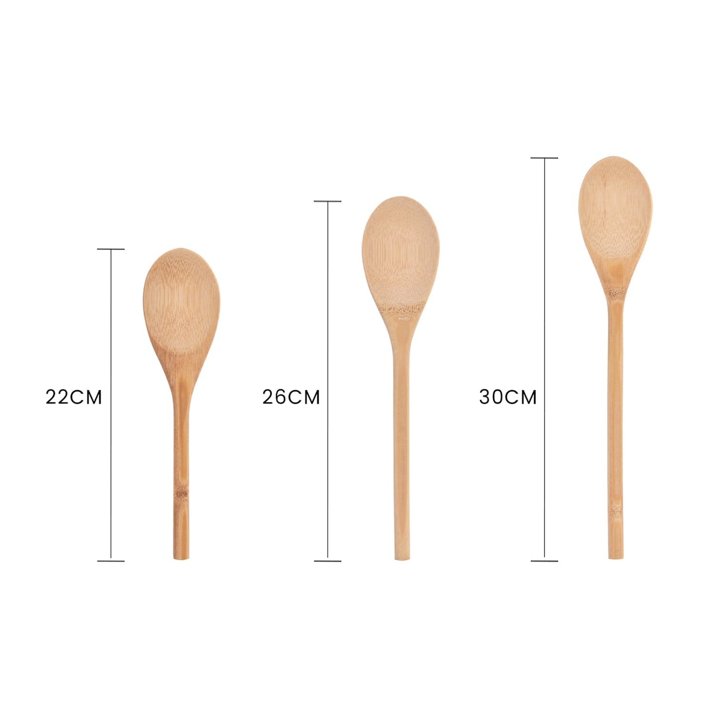 3 Pcs Bamboo Cooking Spoon Set