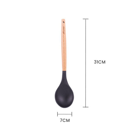 Beechwood & silicone spoon charcoal