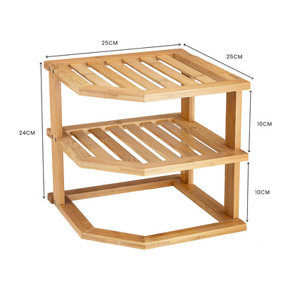 3 Tiers Bamboo Kitchen Rack Storage