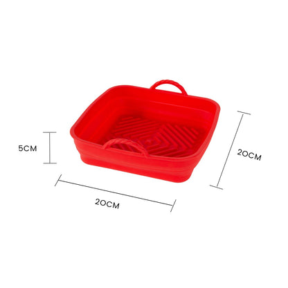 Collapsible Silicone Air Fryer Oven Microwave Liner Square