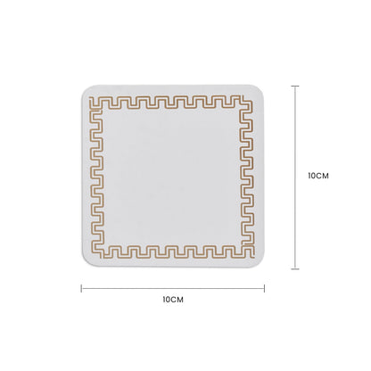 4 Pcs Clevinger MDF Coasters Gold Border