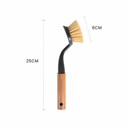 3 pcs Clevinger Eco Cleaning Bamboo Dish Brush – Eco-Friendly Ergonomic Kitchen Scrubber