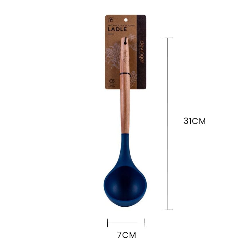 Beechwood & silicone ladle navy