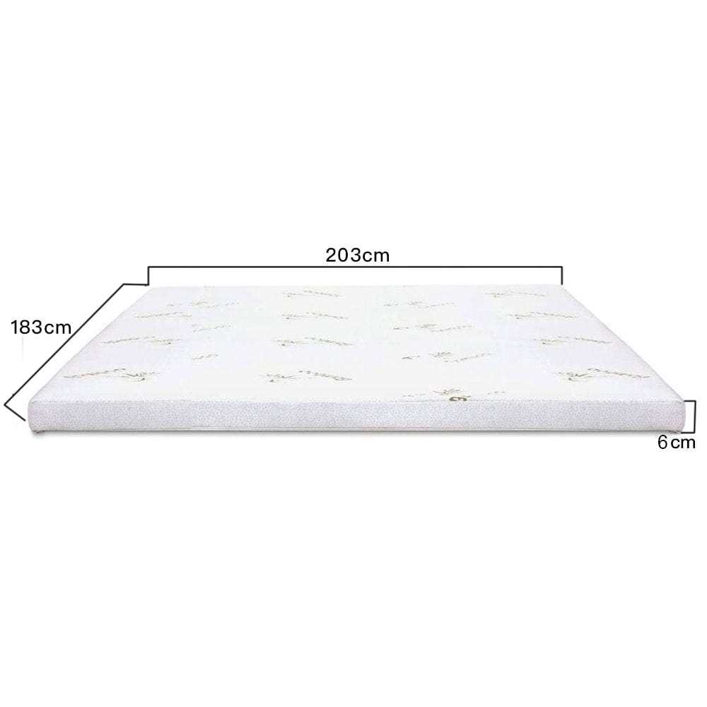 6cm Memory Foam Mattress Topper with Bamboo Cover - King
