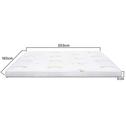 6cm Memory Foam Mattress Topper with Bamboo Cover - King