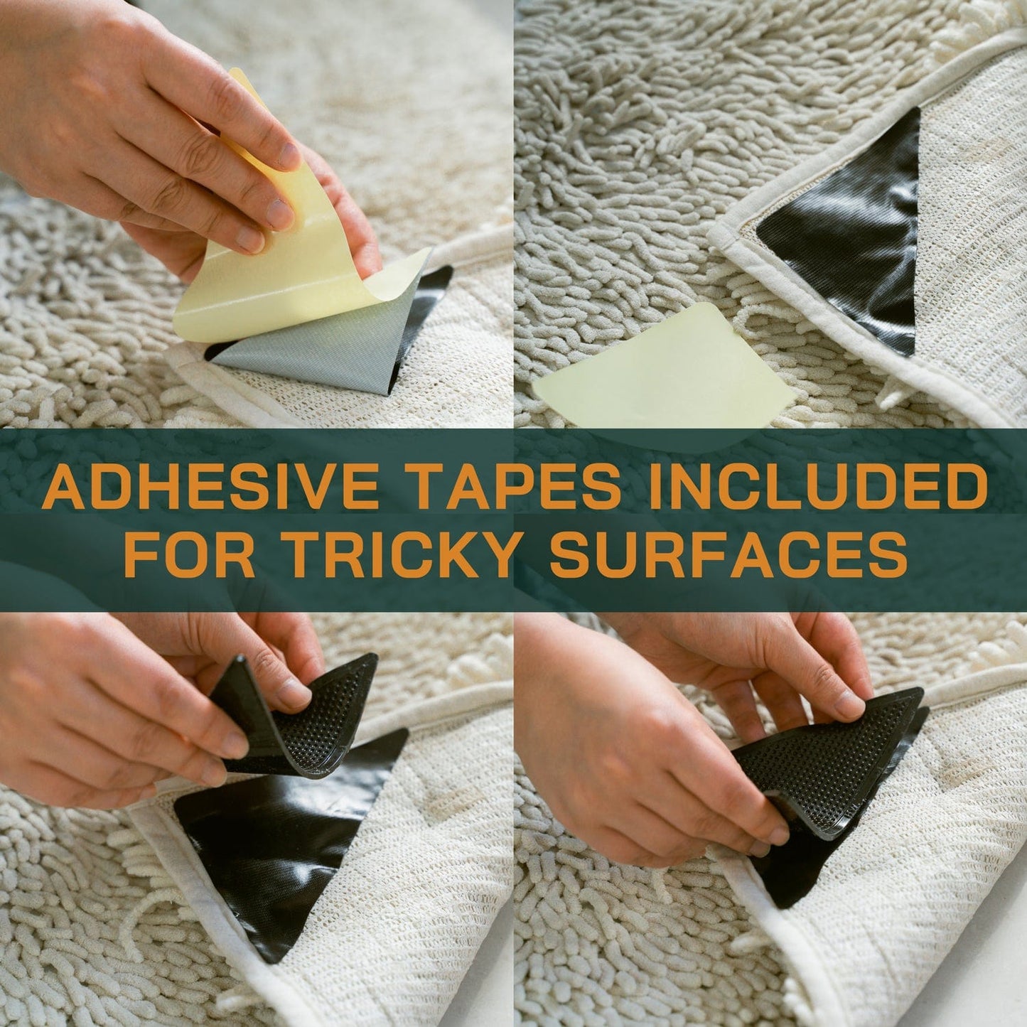 8 Pcs Rug Gripper Reusable , Keeps Your Rugs and Mats in Place